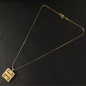 Givenchy 4G Logo Square Gold Pendant Necklace